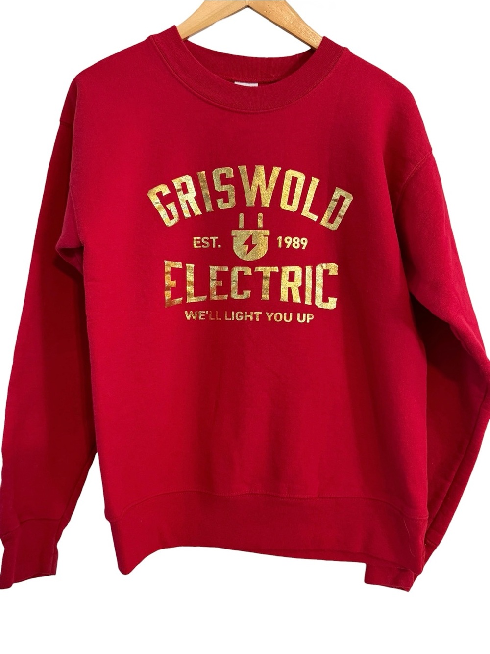 Griswold Electric holiday red crewneck Christmas sweatshirt size small